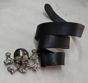 Fausto Colato Milano Belt Real Leather Metal Skull