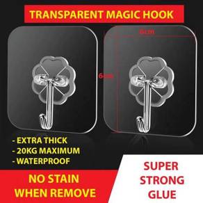 10Pcs Magic Hook With Transparent Strong Sticky