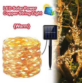 WARM WHITE SOLAR LiGHT 200LED 20M LAMPU 8MODE LAMP