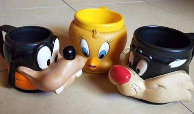 Dy Sylvester, Tweety Bird & Goofy Cartoon Mugs
