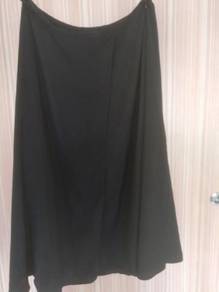 Black lined Very Soft below knee Skirt