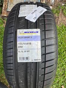 Tayar baru michelin ps3 195/55/15 tahun 26