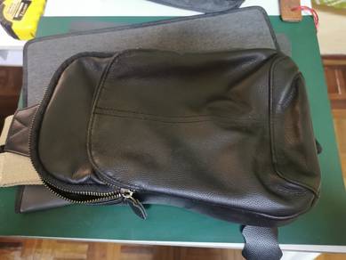 Black Leather Chest Bag