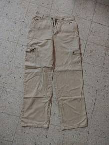 White biege long jeans pants