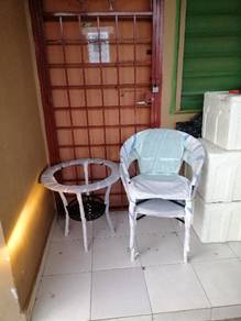 coffee table with chair