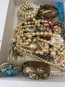 Necklace, wristlace, earrings
