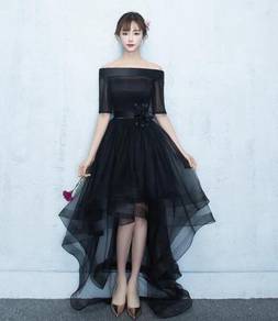 Black bridesmaid dinner maxi dress gown RBP0208