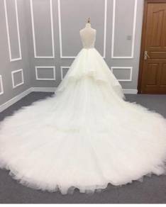 White fishtail prom wedding dress gown RB0770