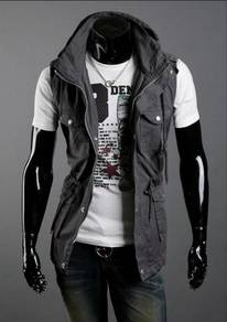 18550 Multi-Pocket Vest Grey Coat Rider Jacket