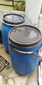 Home use Tong Drum Plastik Biru 200L. 
