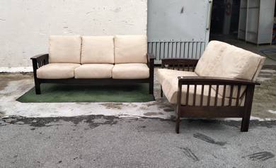 YC14A   Kerusi Kayu 2+3 Seater Wooden Sofa INTERGO