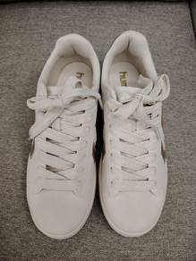 Hummel white rose gold sneakers