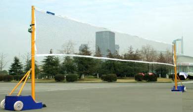 Badminton net bola jaring posts portable foldable