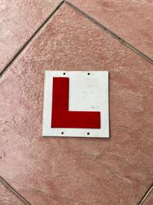 L driver antique motorcycle plate
