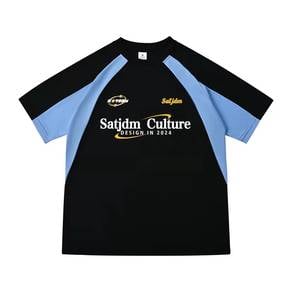 Black Blue American Style T shirt