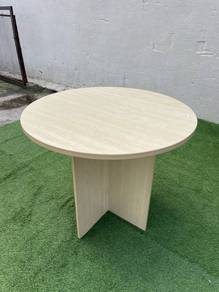 YE73AE Meja Bulat 3 Ft Round Discussion Table Oak