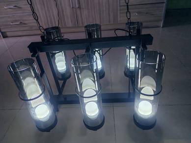 Modern Industrial 6-Light Chandelier / Pendant
