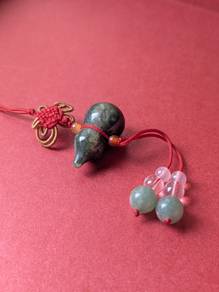 Blood stone car pendant wulu 33mm