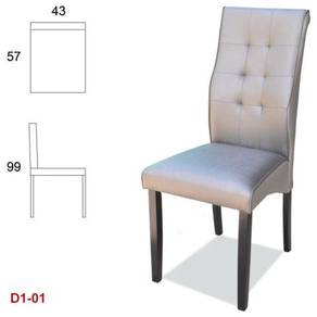 D01 Dining Chair PU Leather SolidWood Kerusi Makan