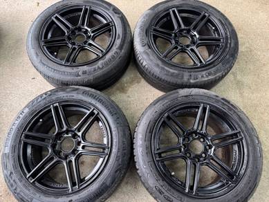 Rim second 15 lenso cutting siap tayar myvi saga v