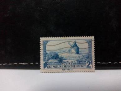 1936 France Stamp, Windmill
