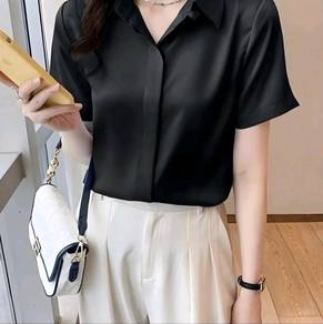 Blouse Plain Short Sleeve 