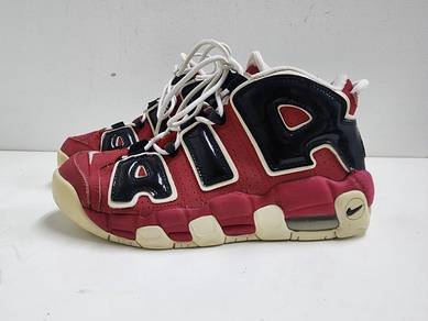 [6UK] Leather Nike Air More Uptempo Red Black