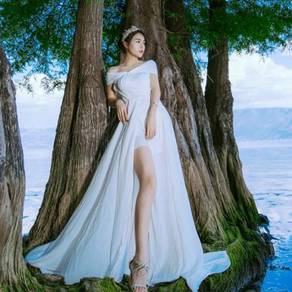 White prom wedding bridal dress gown RBP0211