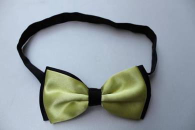 Yellow Black Adjustable Men Solid Bowtie Bow Tie
