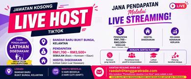 Live Host TikTok | Hostel Disediakan