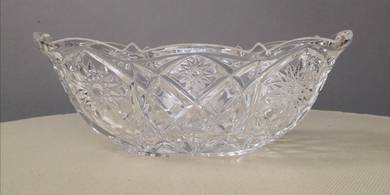 Crystal oval serving bowl