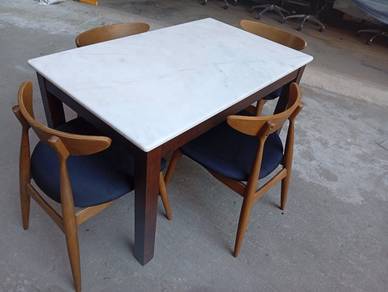 marble Dining table with 4 chairs