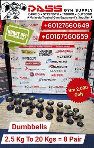 Dumbbells 2.5 kg to 20 kgs 8 pair