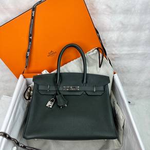 Authentic Hermes Birkin 30 Forest Green Togo Bag