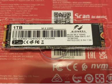 1TB M.2 Nvme Ssd
