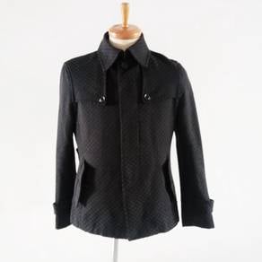 Morgan De Toi. Black Pattern Trench Coat