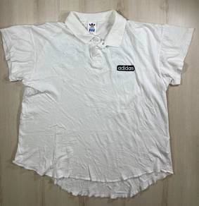 Adidas Vintage White Collar Tee #CM Used