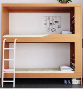 Wood Double decker bunk bed