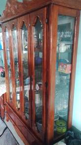 antique wardrobe 4 door, 3 drawer and with glass