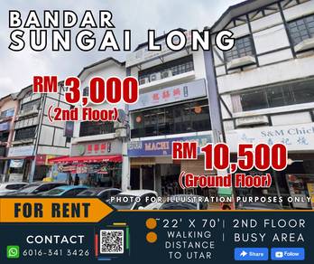 Shop lot For Rent in Bandar Sungai Long,SGR