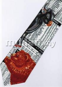 Market Index Share Bear Cow Cartoon Fancy Neck Tie