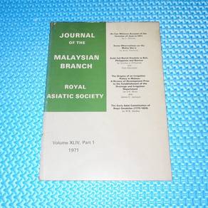 Vintage Journal of MBRAS Volume XLIV Part 1 1971