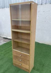 YF09Q Almari Buku Rak Buku 2 x 6 Feet Glass Doors