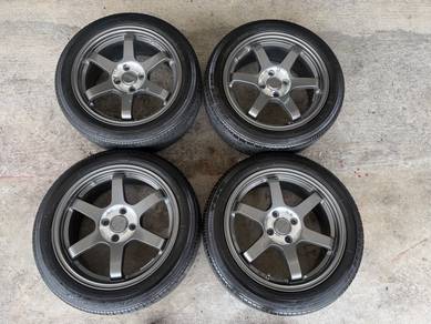 Rim te37 thailand 16 inch tayar toyo alza myvi jaz