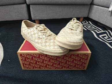 Vans Authentic Mono Checkerboard Tan Untuk Dilepas