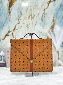MCM Brown Visetos Business Bag