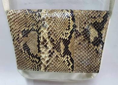 Snakeskin All Leather Crossbody Bag