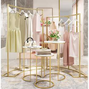 Nordic Gold Clothing Display Rack Table Set