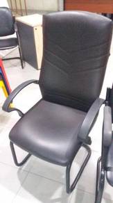 Black High Back PVC Steel Leg Chair TK355