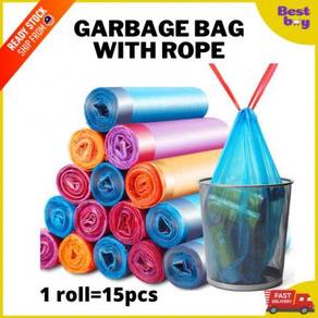 Plastik Sampah Rubbish Garbage Bag Rope Drawstring